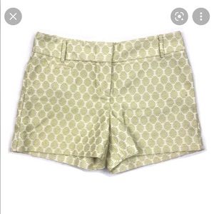 NWT Loft Green and White 4” Inseam Shorts